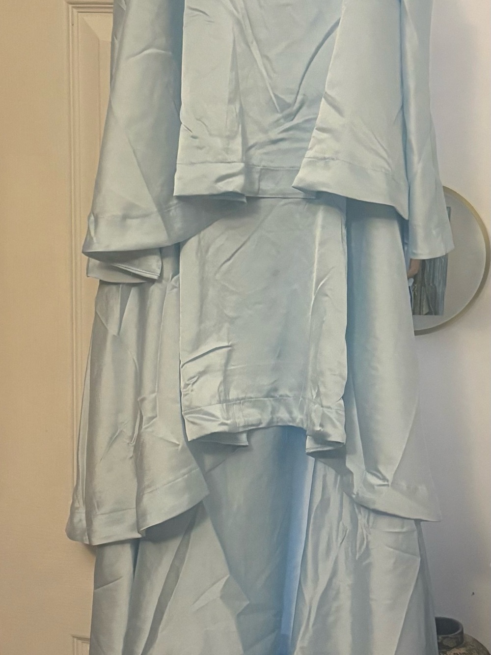 SHEIN Pale Blue Asymmetrical Satin Dress